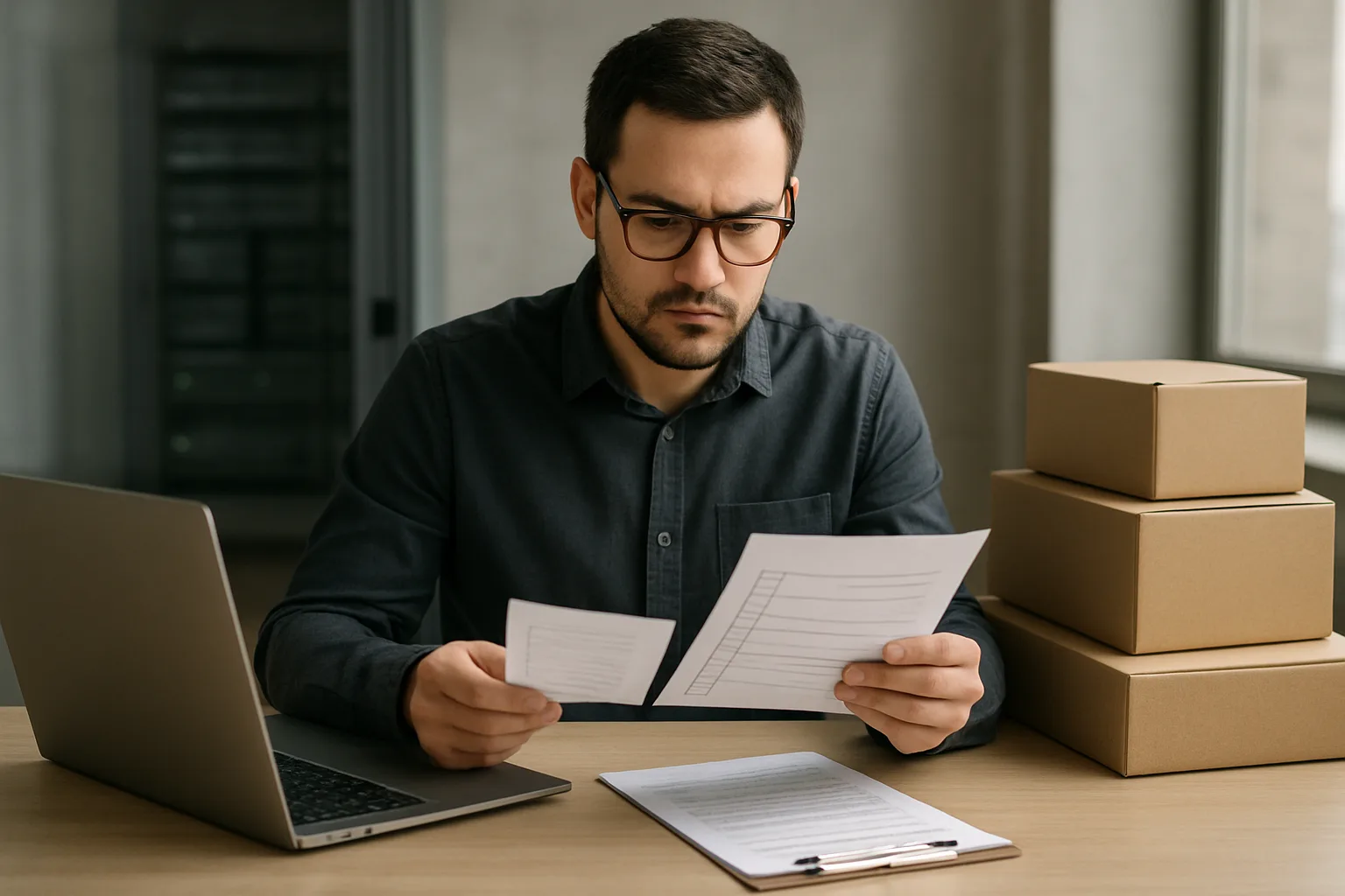 Responsabile e-commerce che verifica una checklist prima di installare un modulo PrestaShop