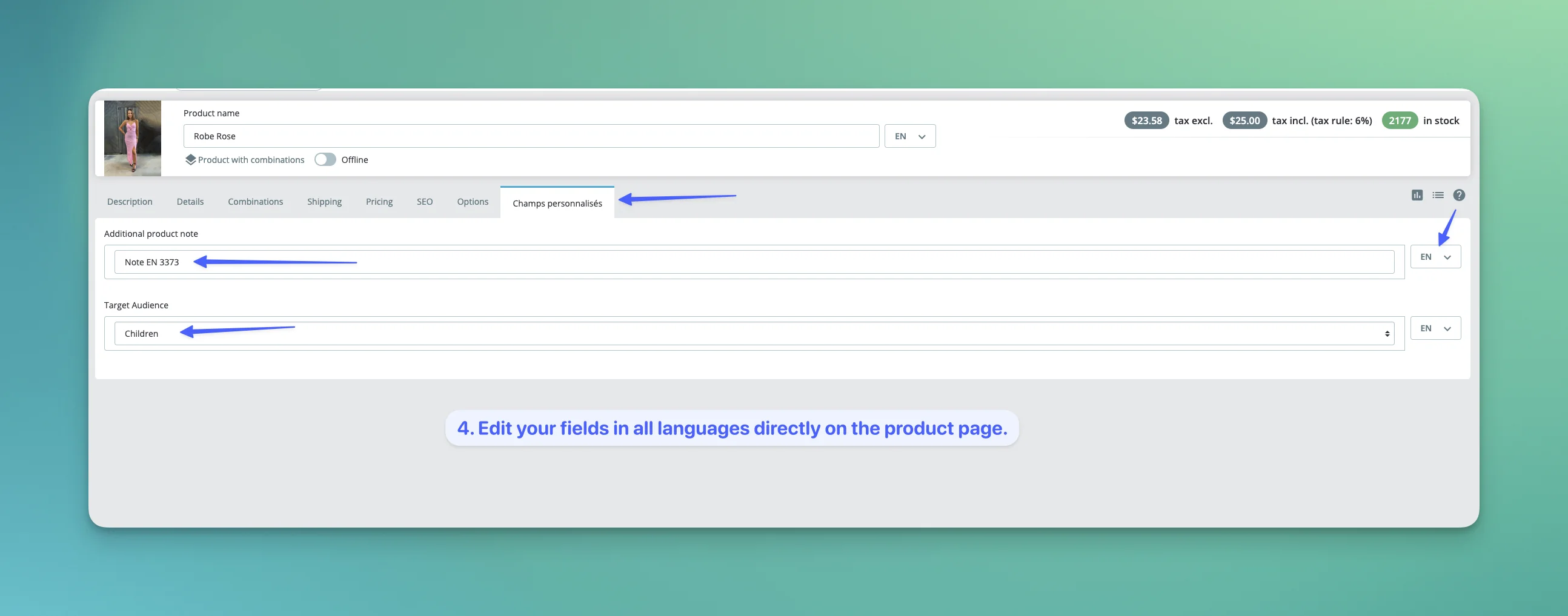 Simple custom field editing