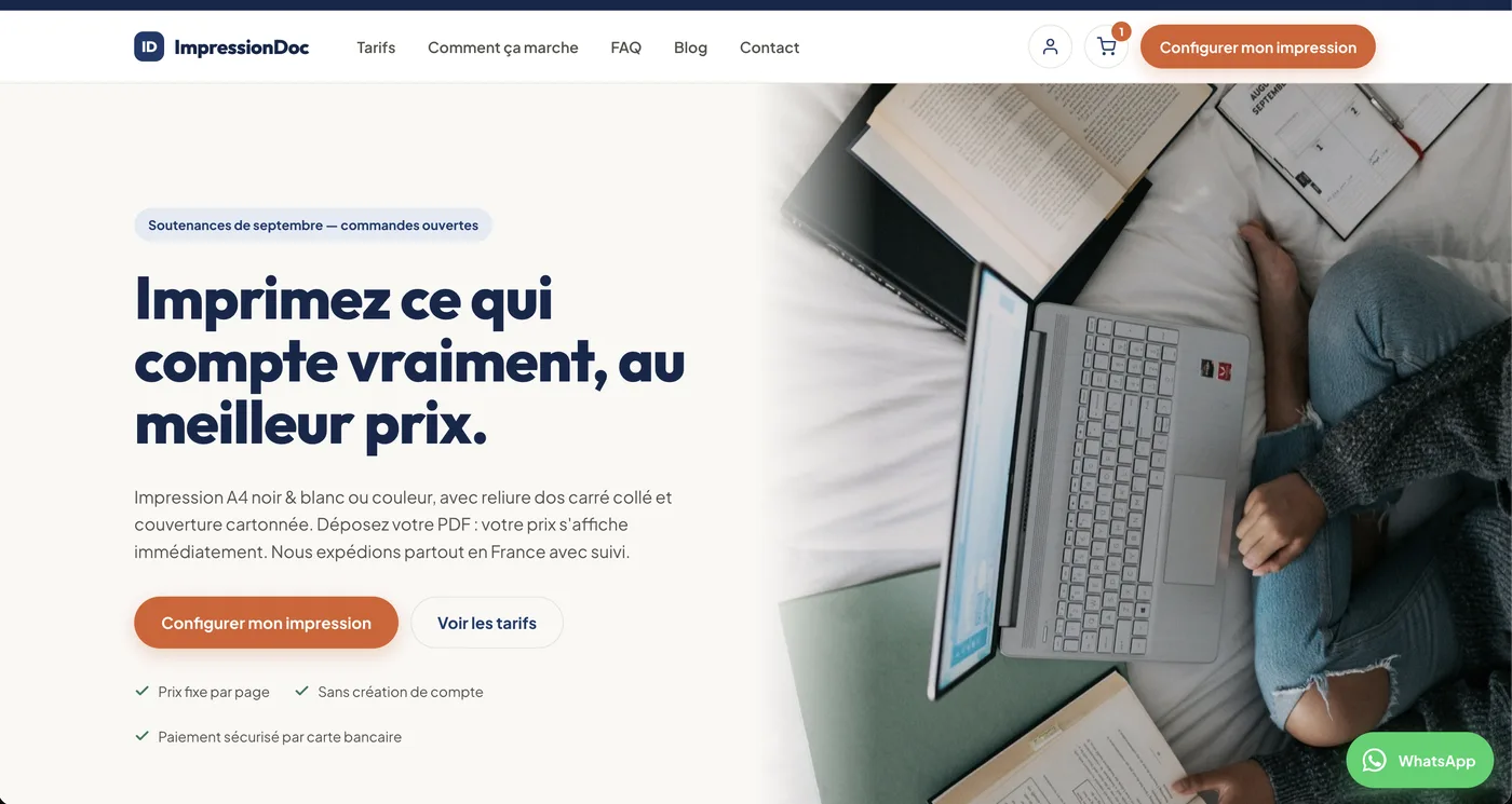 ImpressionDoc — Boutique PrestaShop d'impression de mémoires et de rapports